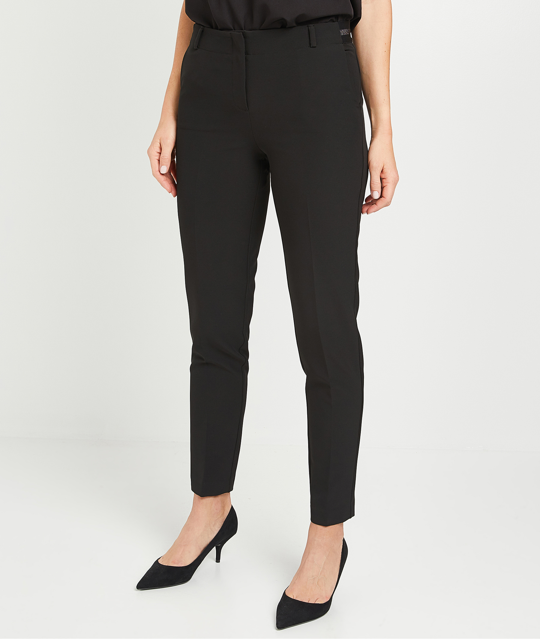 Pantalon cigarette noir femme NOIR