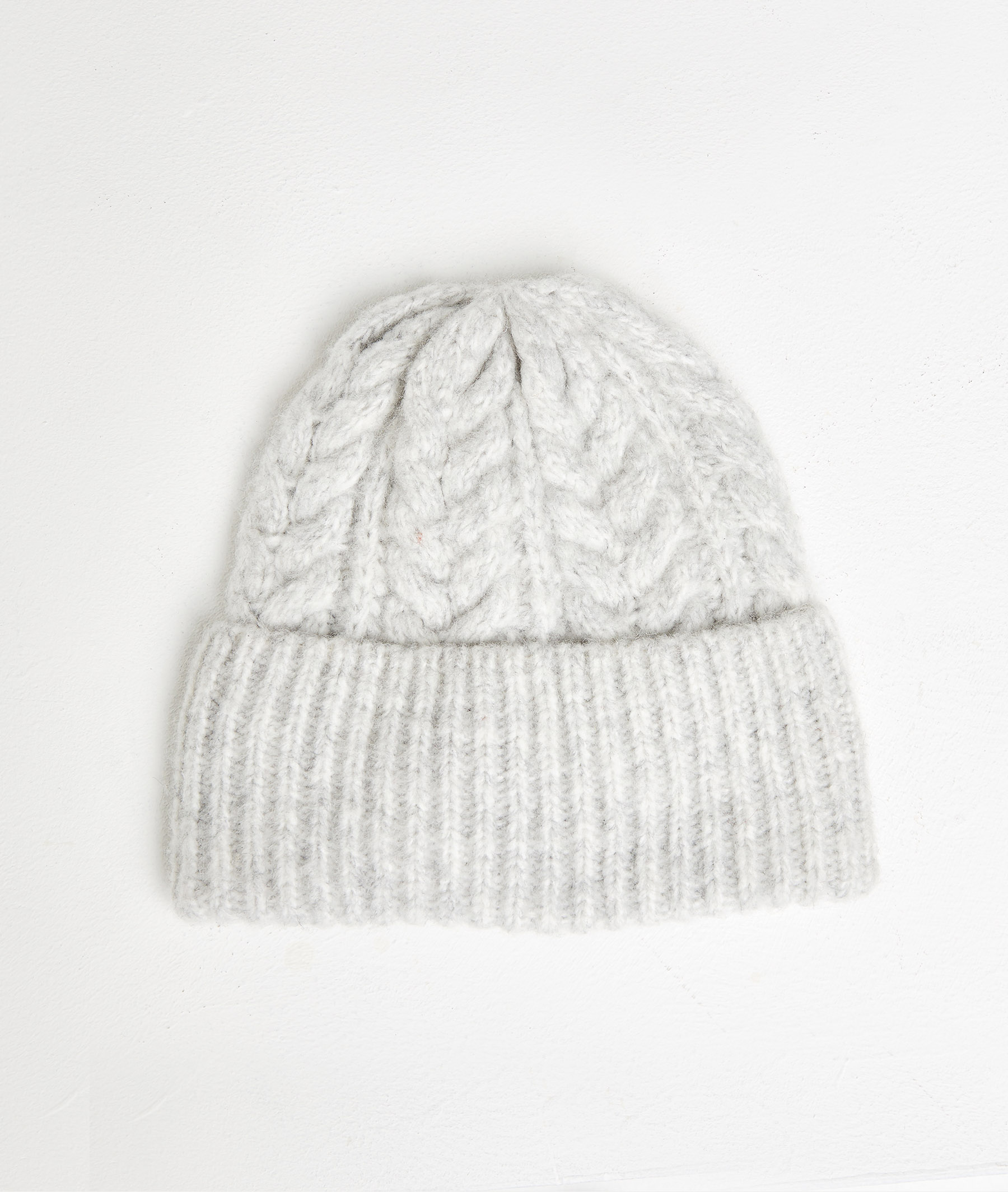 Bonnet uni torsadé femme GRIS CLAIR