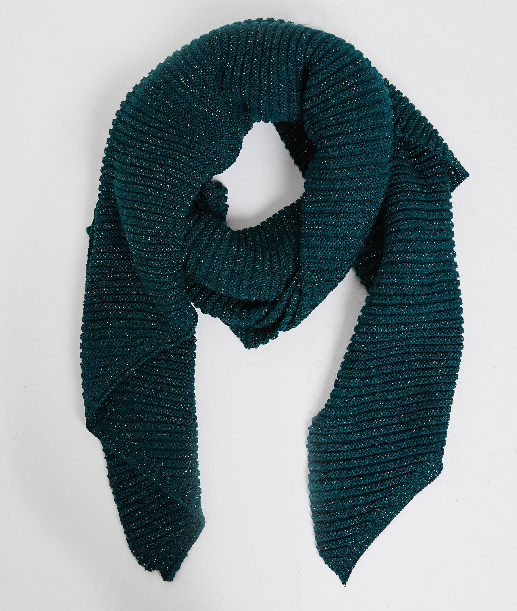 Echarpe unie en tricot femme VERT