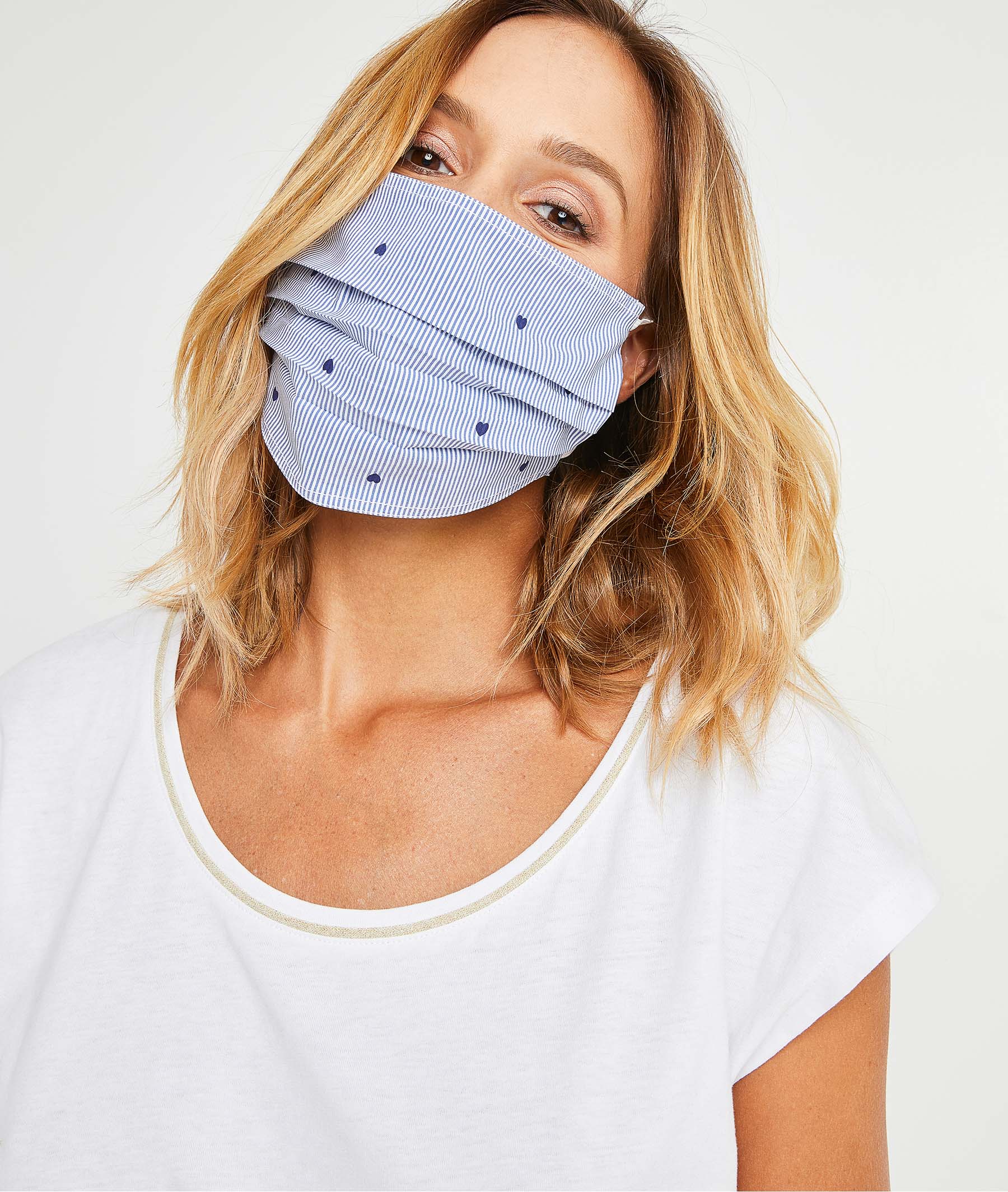 Masque en tissu fantaisie femme BLEU CLAIR