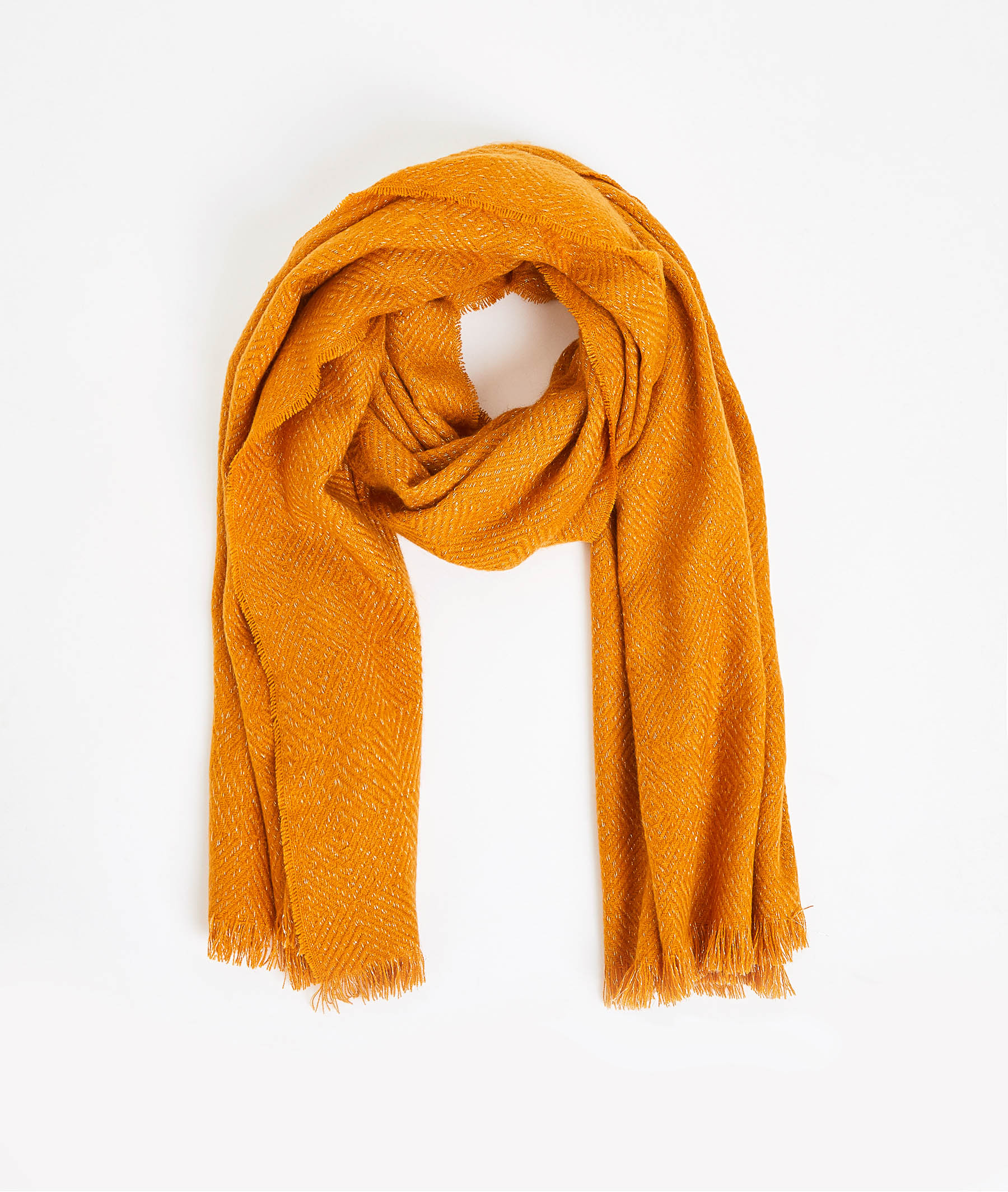 Echarpe unie brillante femme JAUNE