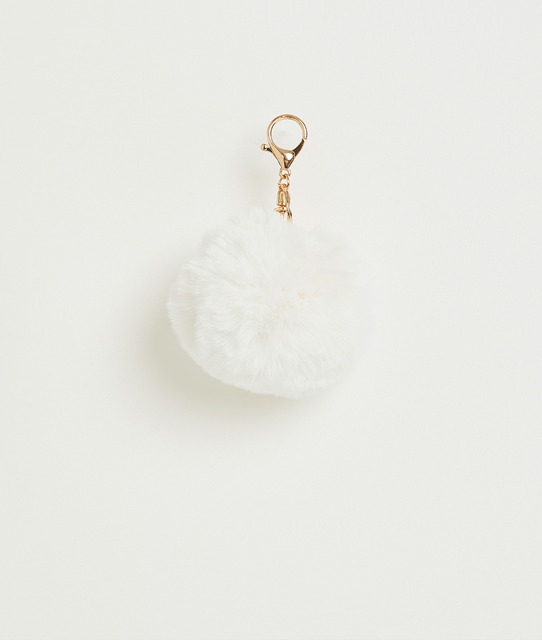 Porte-clé pompon femme ECRU