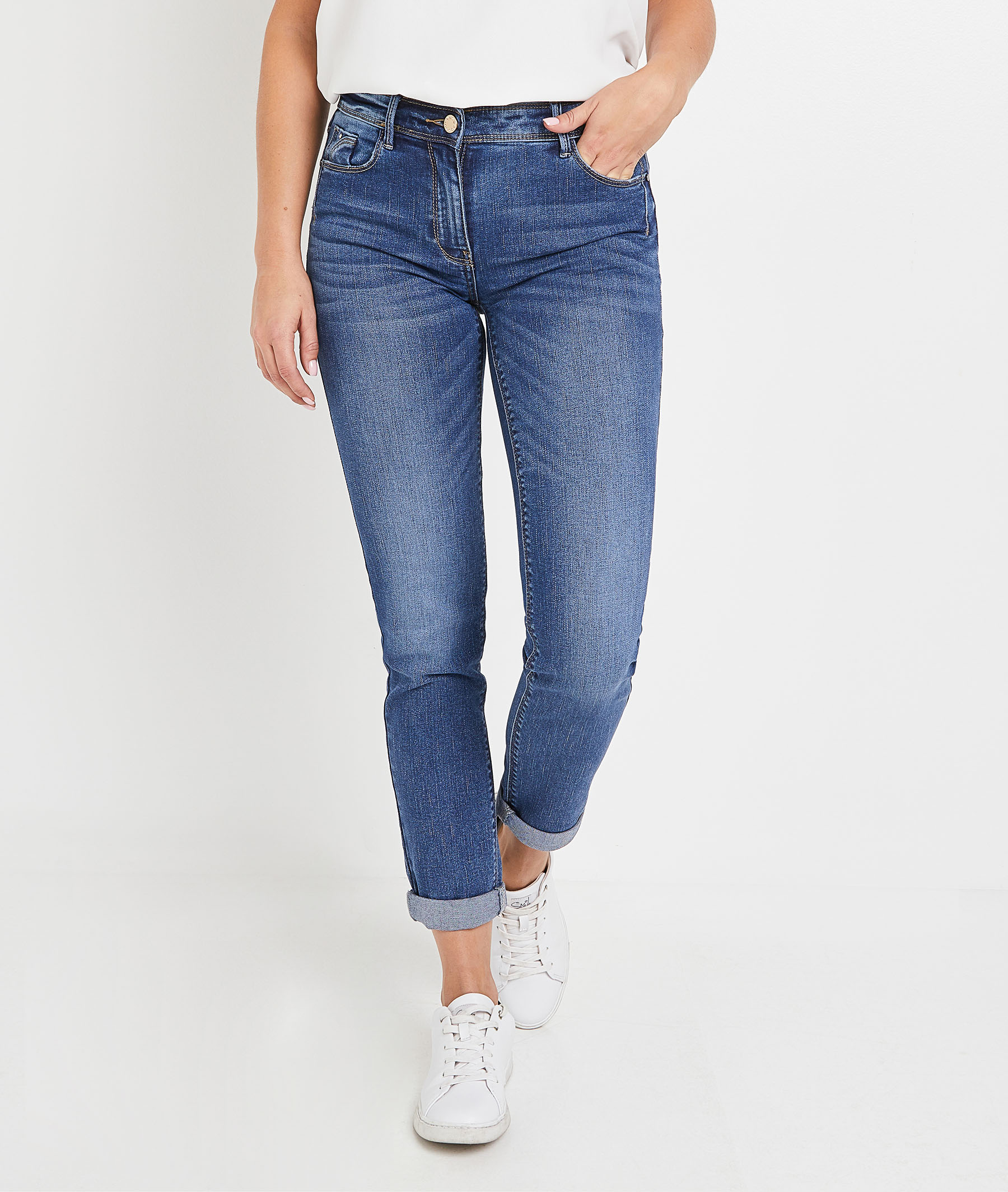 Jean TOKYO slim raccourci femme DARK STONE