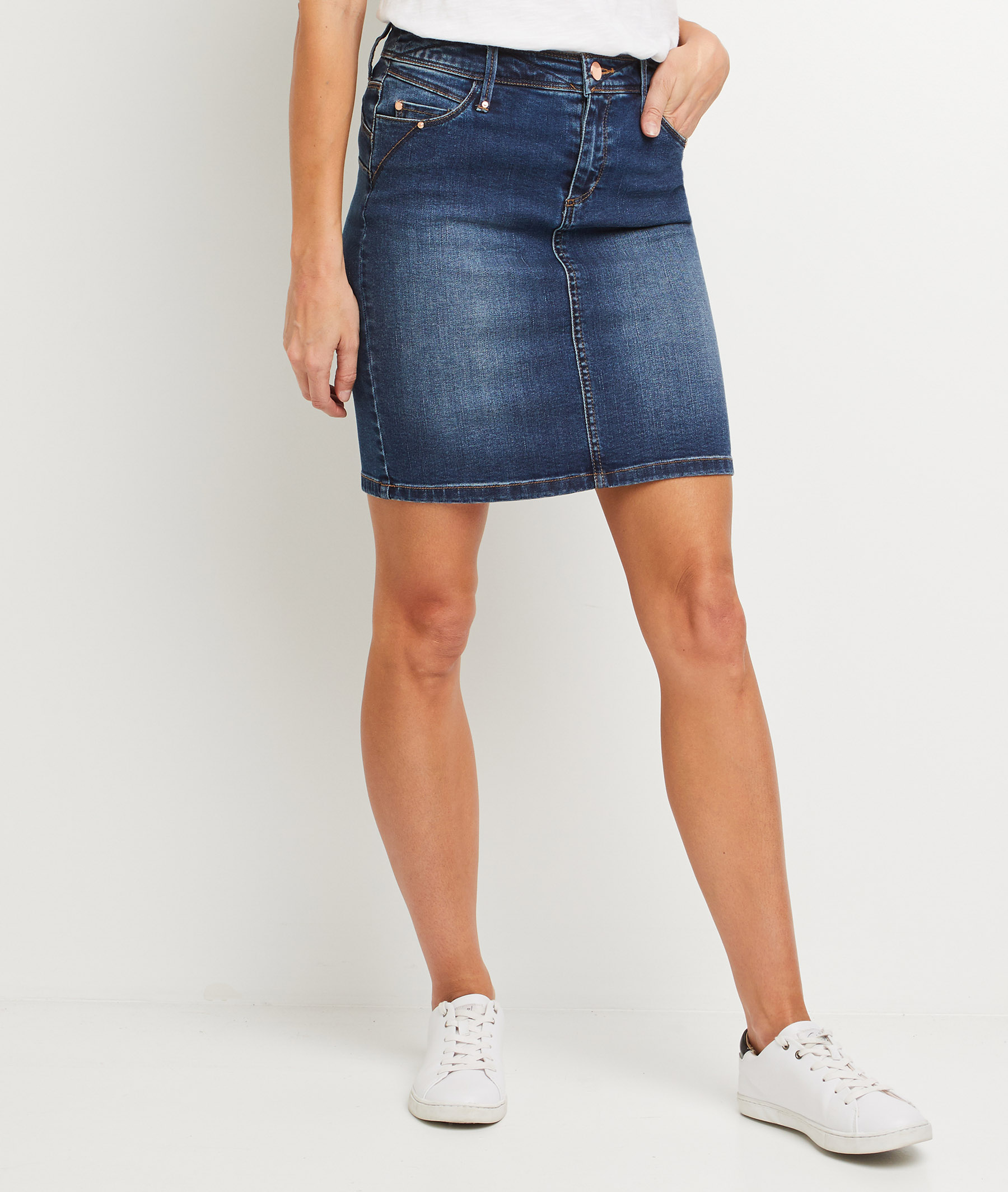 Jupe En Jean Droite Femme Rinse Grain De Malice 