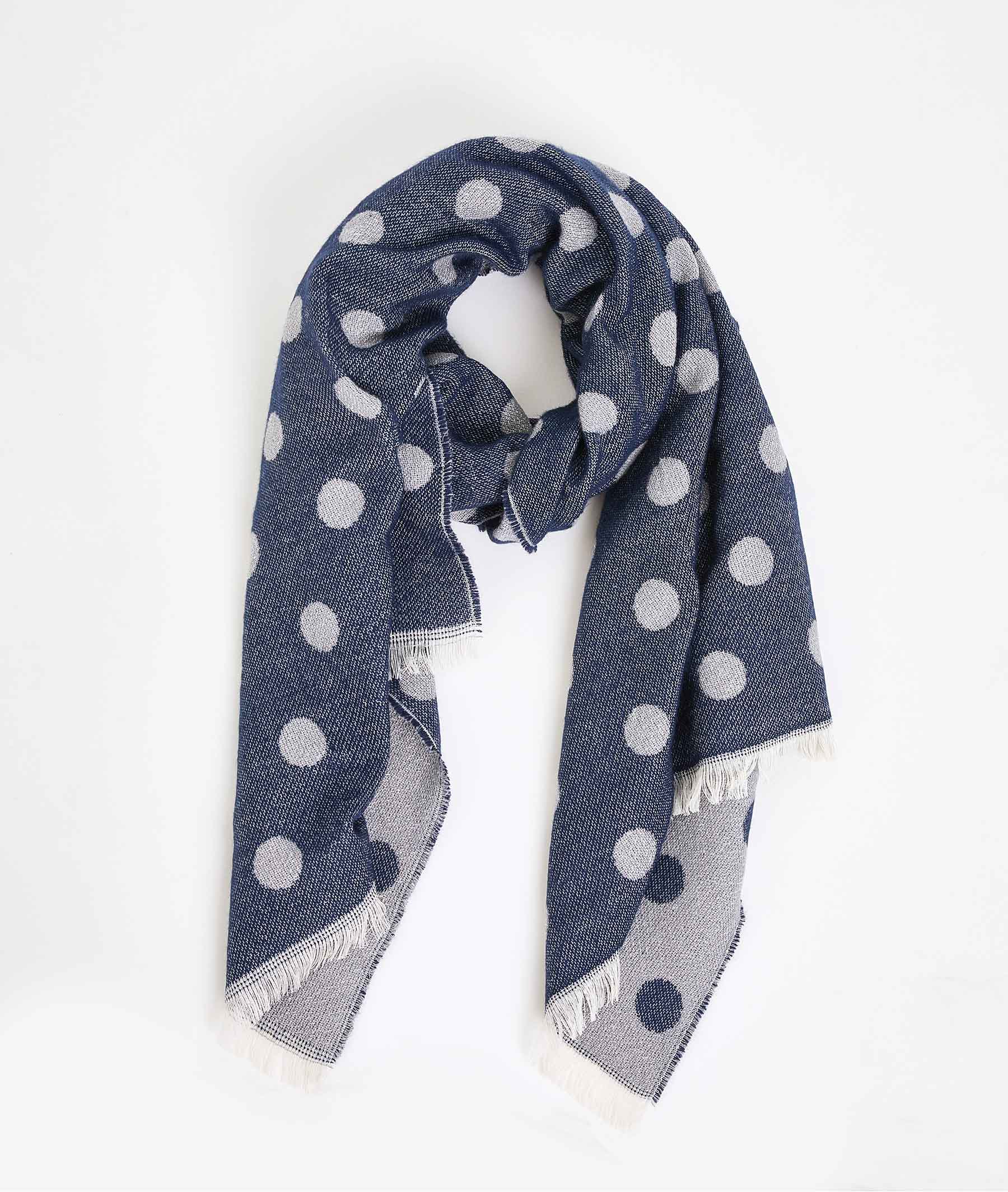 Echarpe réversible à pois femme MARINE