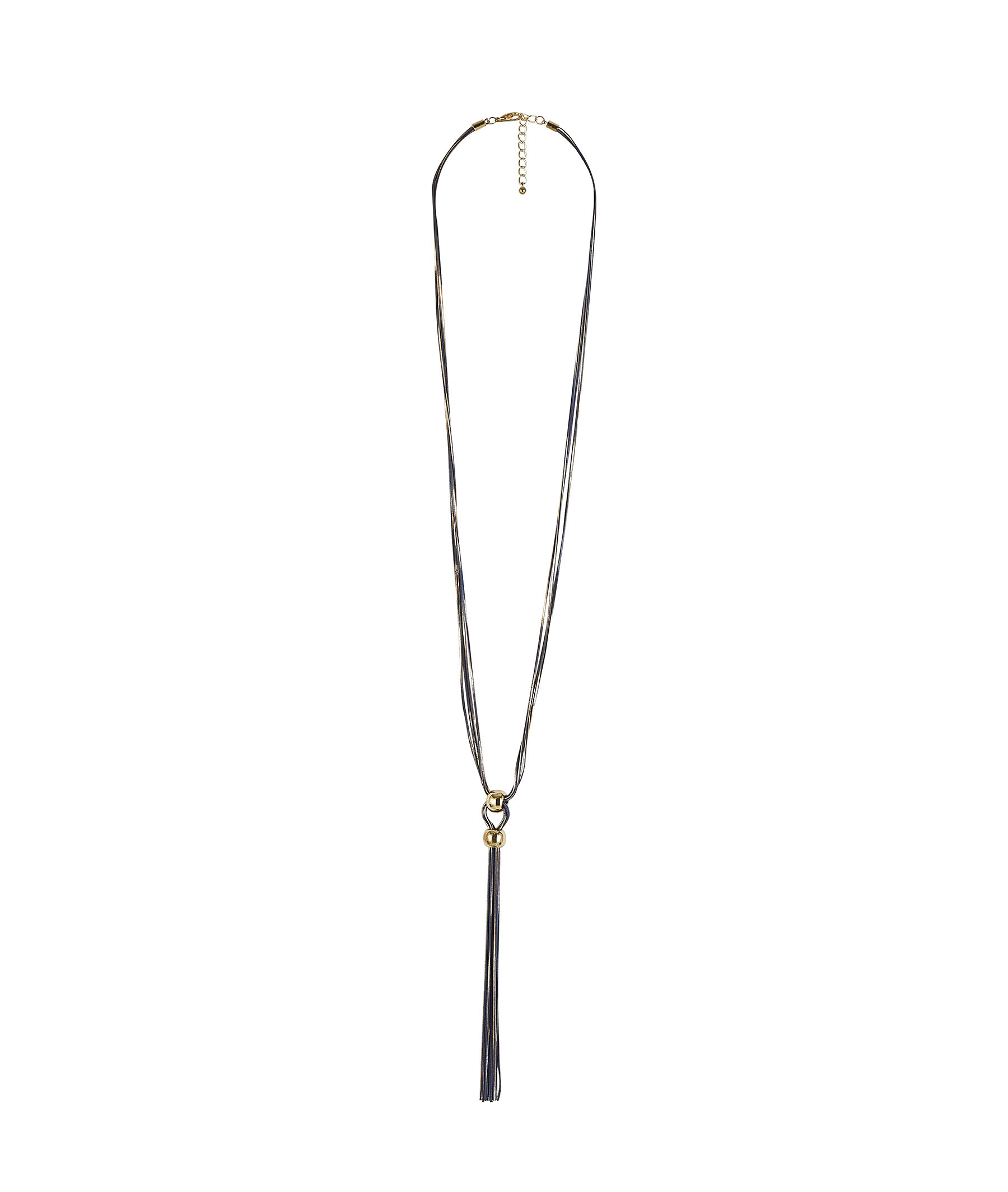 Collier sautoir à pompon BLEU