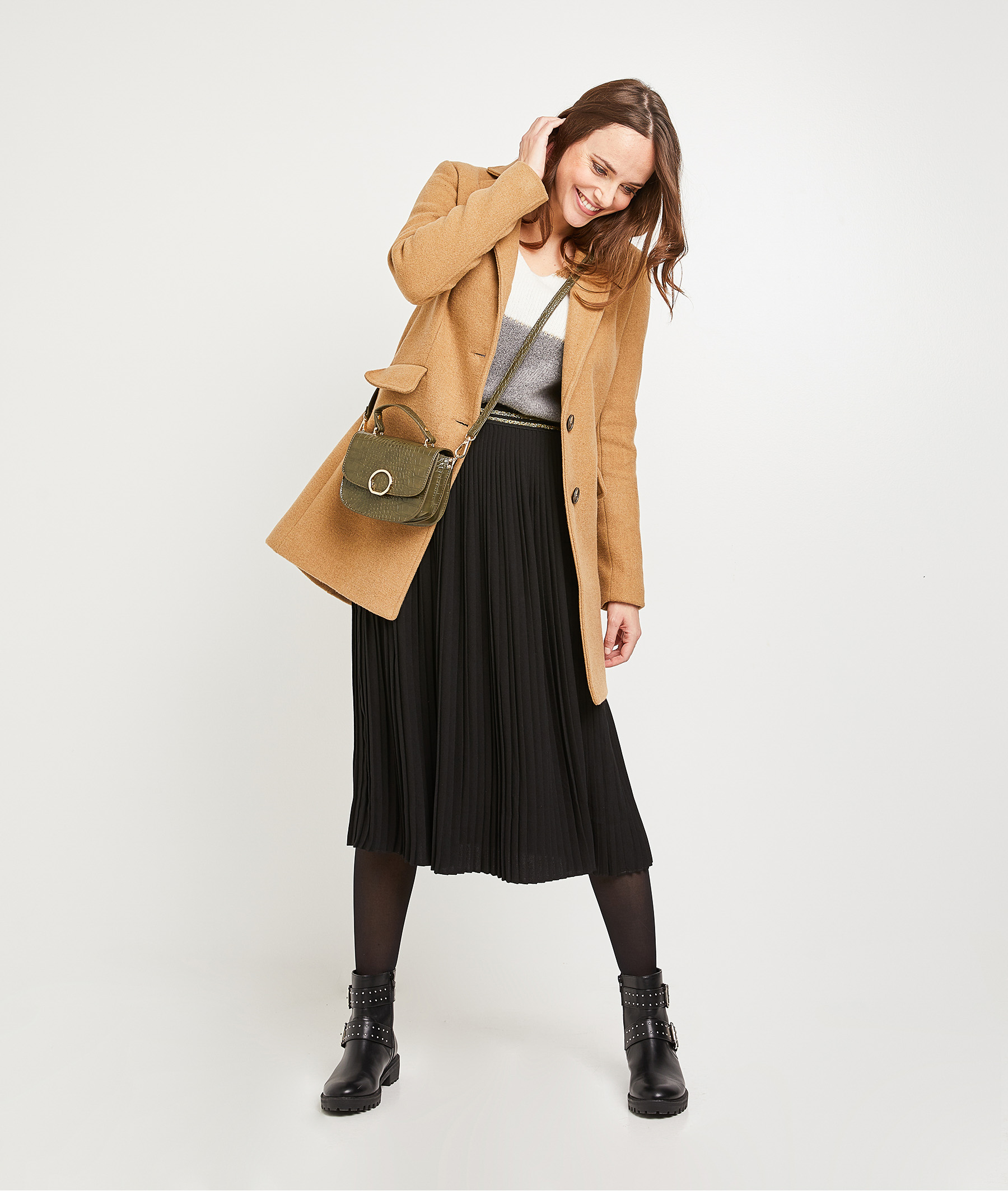 Manteau pardessus en lainage camel femme CAMEL Grain de Malice Manteau pardessus en lainage camel femme CAMEL Grain de Malice