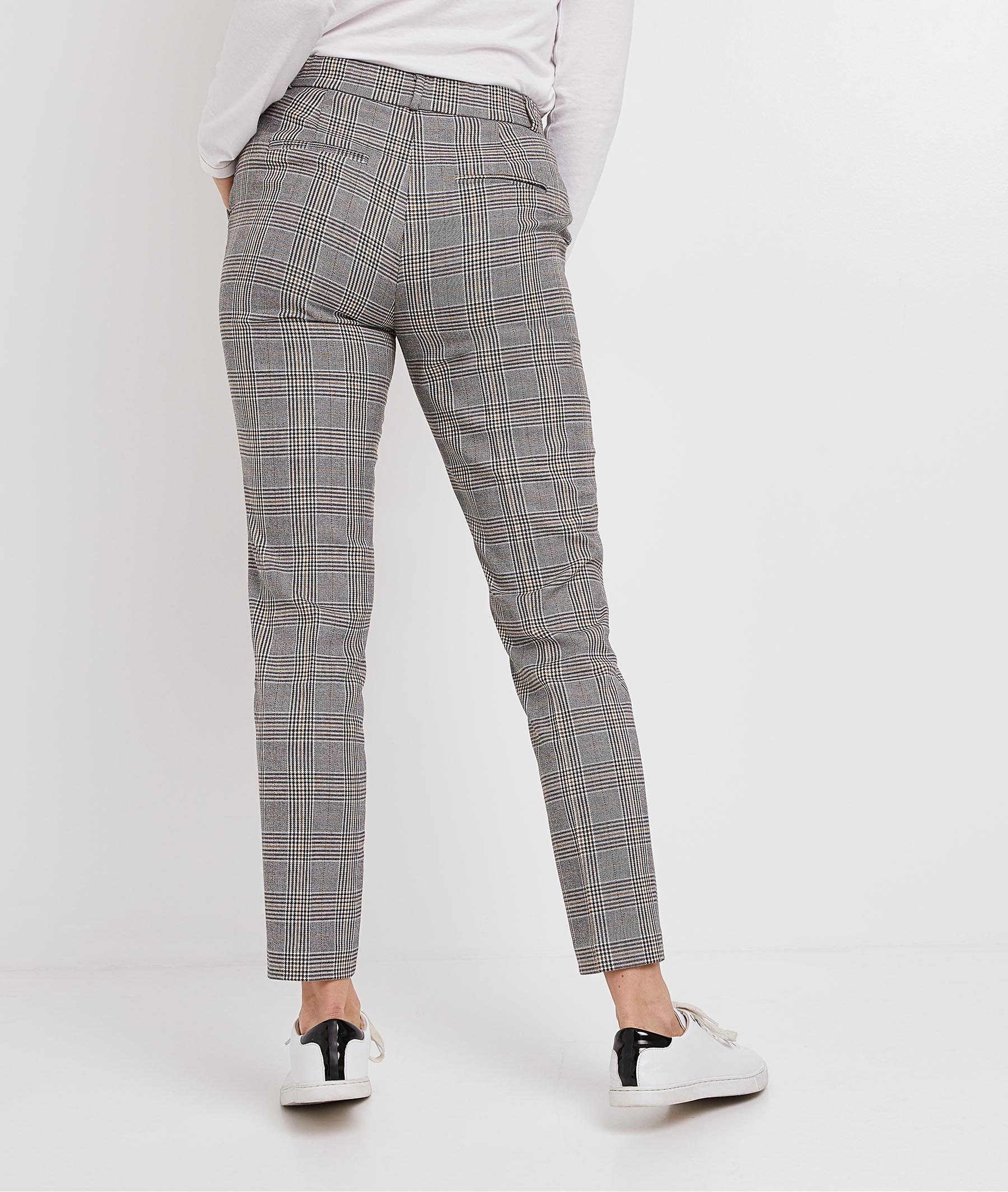 Pantalon cigarette à carreaux femme CAMEL - Grain de Malice