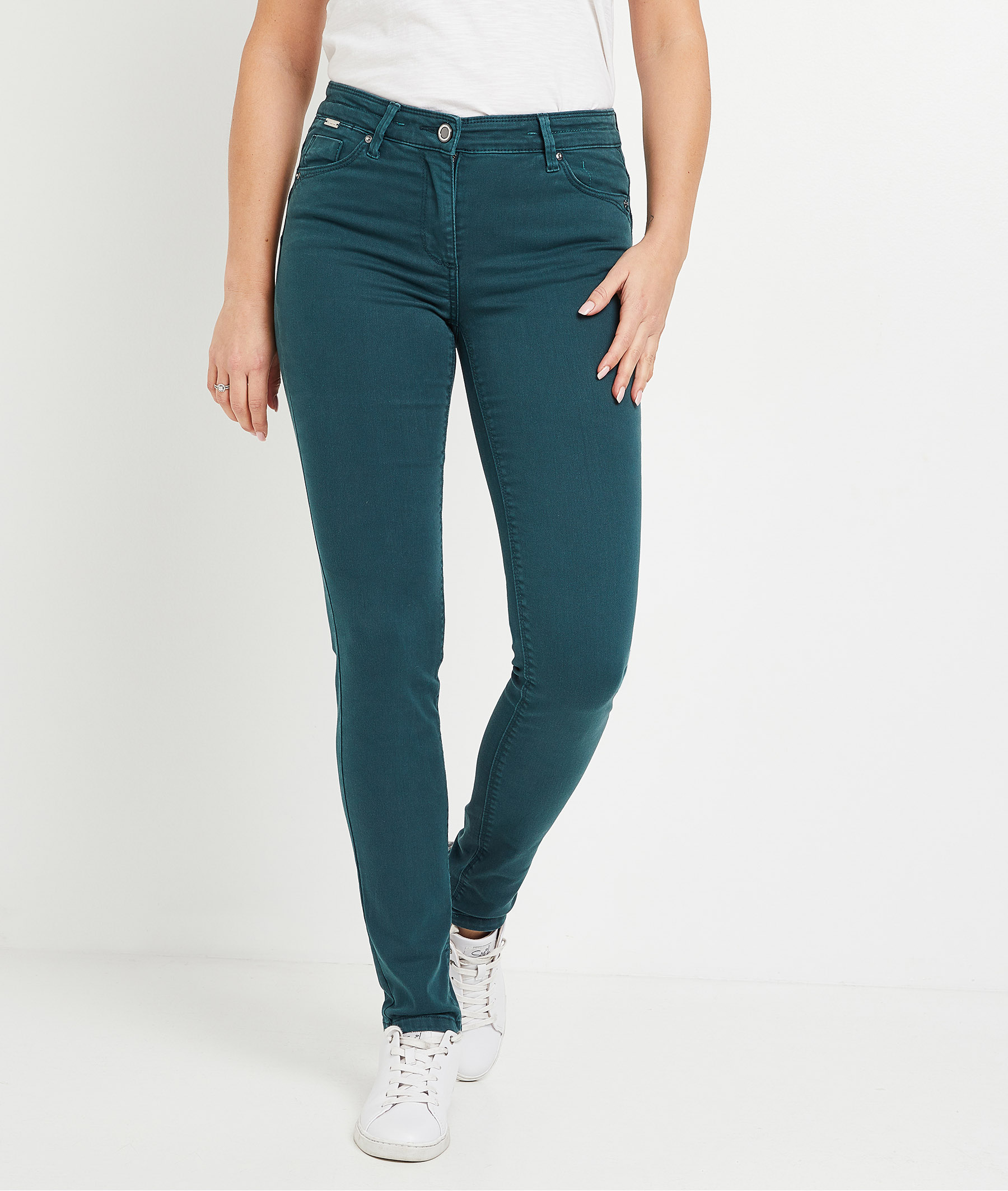 Jean BOMBAY slim push up femme VERT