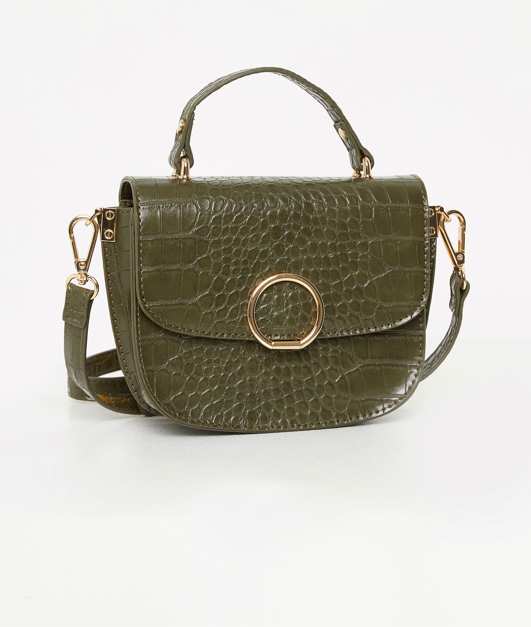 Mini sac effet croco kaki femme KAKI