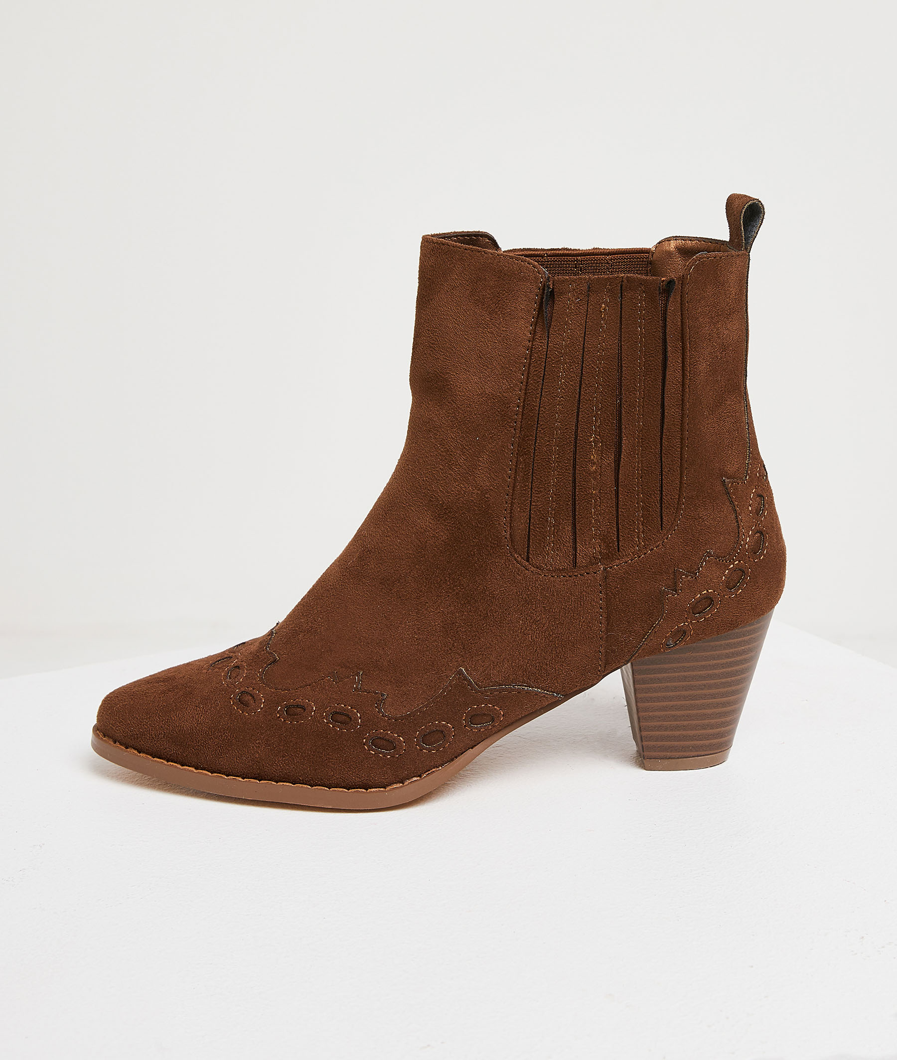 bottines daim marron femme