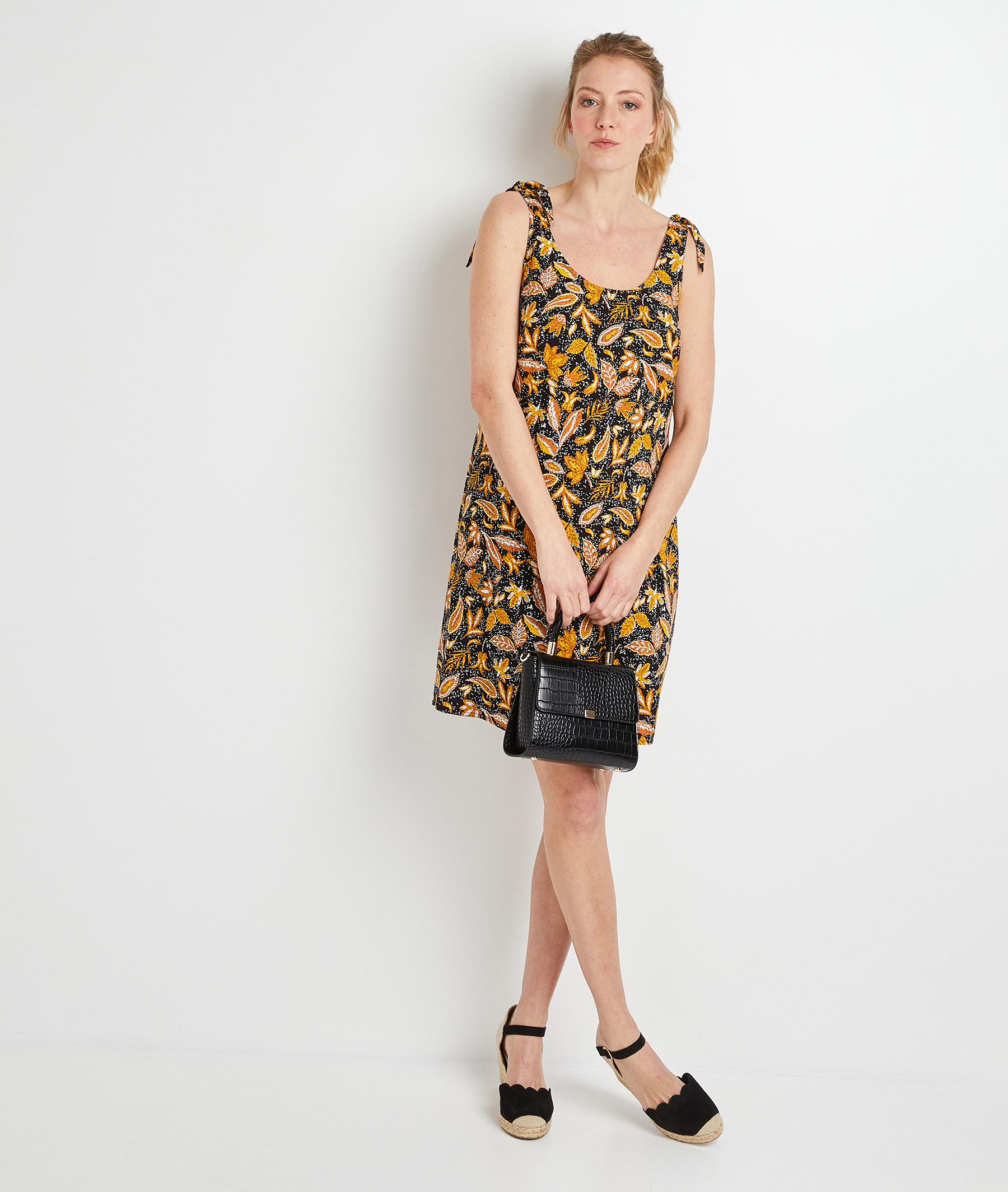 Robe légère imprimée femme NOIR Grain de Malice