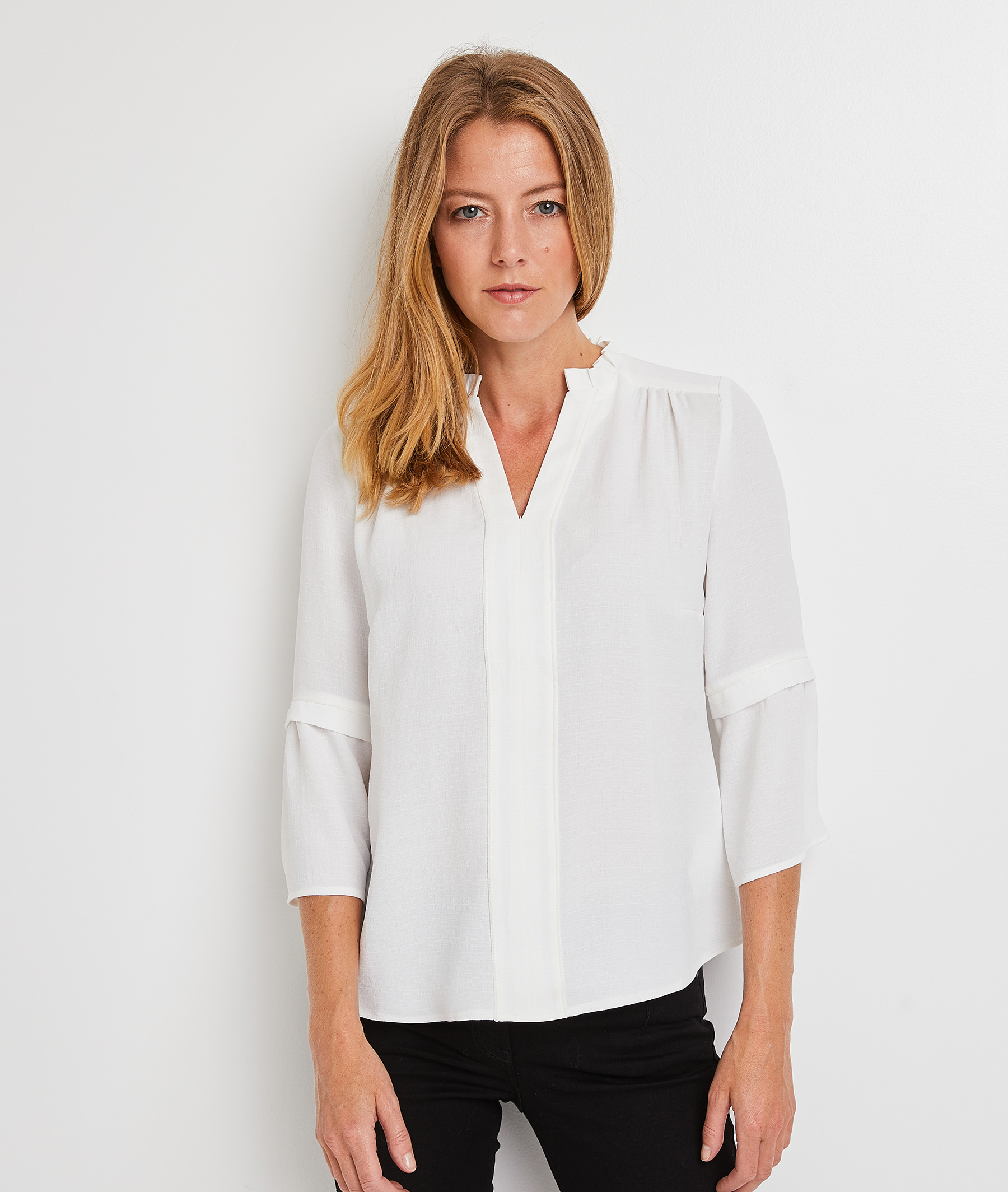 Blouse écru Manches 3/4 Femme ECRU - Grain De Malice