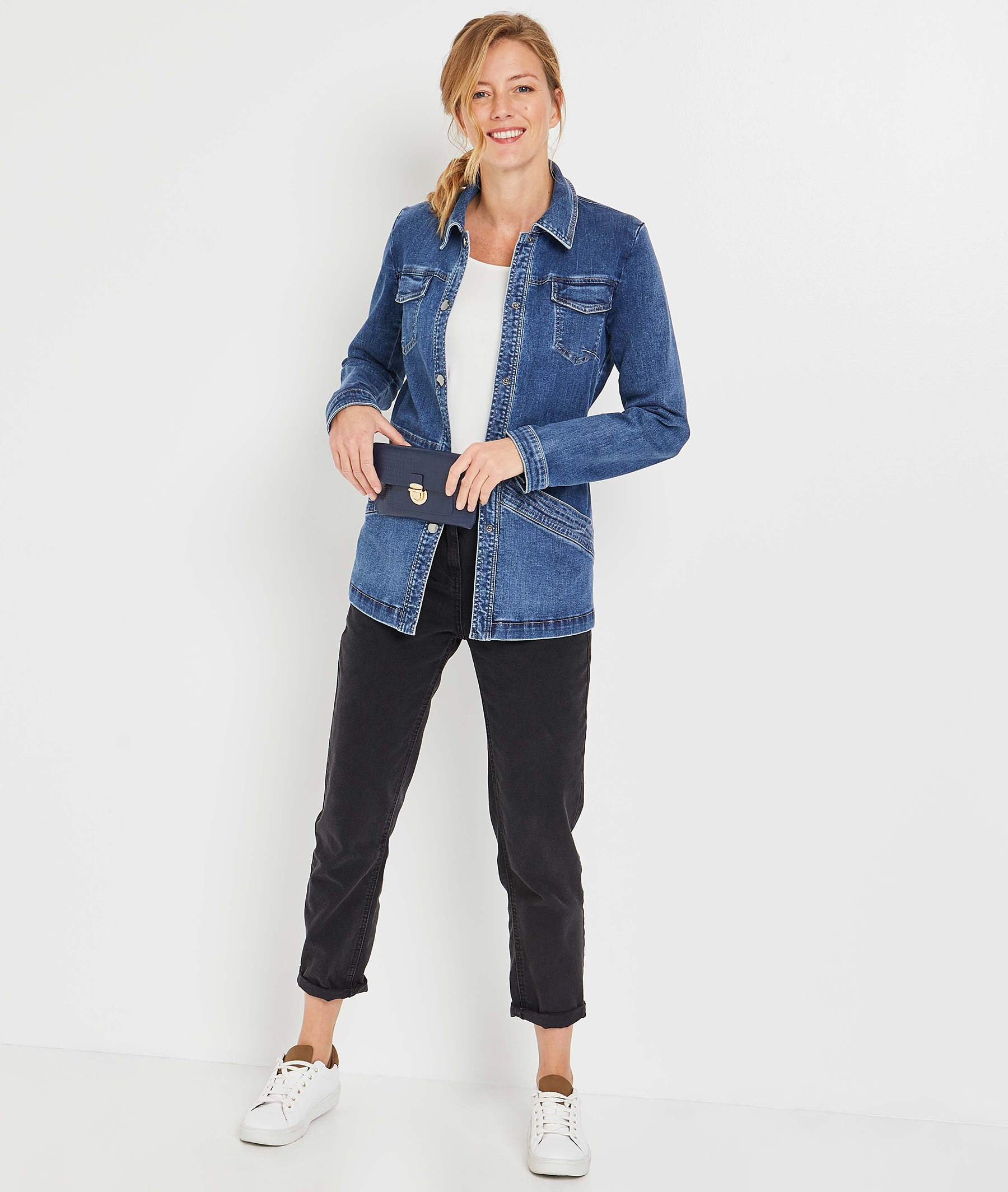 veste en jean femme de marque pas cher
