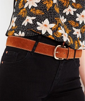 Ceinture large suédine femme CAMEL