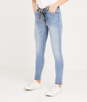 Jean slim avec ceinture femme LIGHT STONE