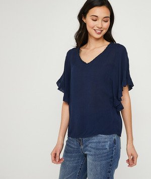 Blouse marine en viscose femme MARINE