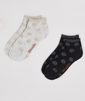 Lot de deux paires de socquettes femme GRIS