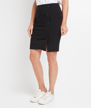 Jupe milano à boutons femme NOIR