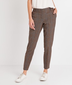 Pantalon cigarette en lainage femme CHOCOLAT