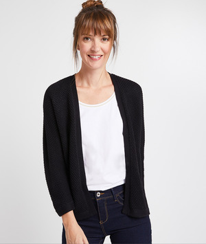 Gilet tricot noir femme NOIR