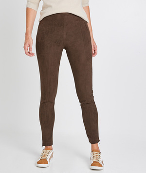 Legging en suédine chocolat femme CHOCOLAT