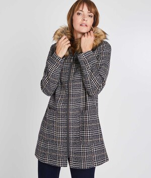 Manteau à carreaux femme MARINE