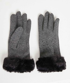 Gants en maille gris femme GRIS
