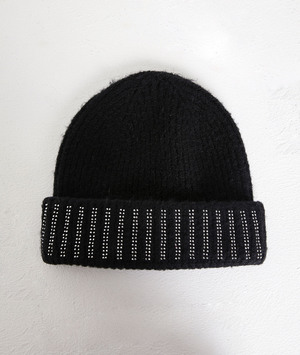 Bonnet noir à strass femme NOIR
