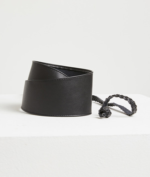 Ceinture noir large à nouer NOIR
