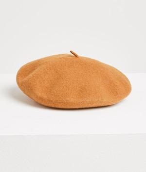 Béret en feutrine de laine camel femme CAMEL