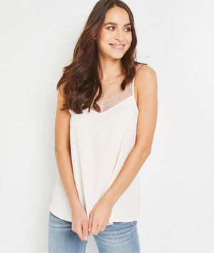 Top dentelle uni femme ROSE