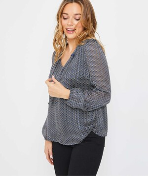 Blouse chic imprimée femme MARINE