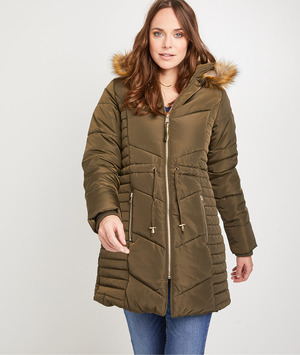 Doudoune longue chaude femme VERT