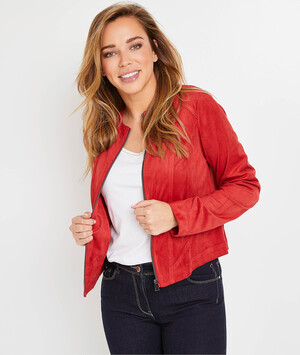 Blouson en suédine uni femme TERRACOTTA