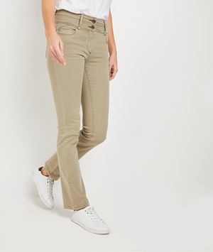 Jean BAMAKO droit taille haute femme KAKI CLAIR
