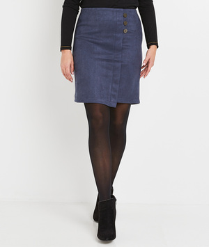 Jupe effet portefeuille en suédine femme MARINE
