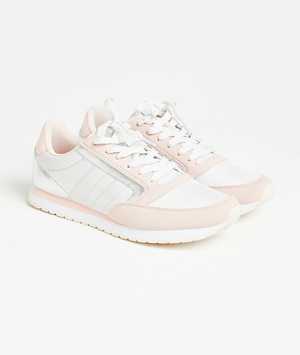 Baskets plates bicolores femme ROSE