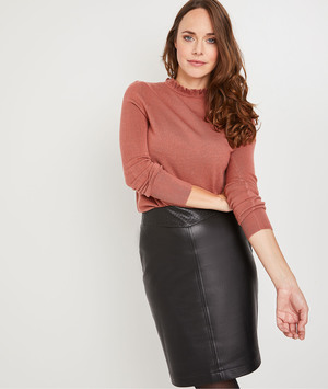 Pull rose col victorien femme ROSE