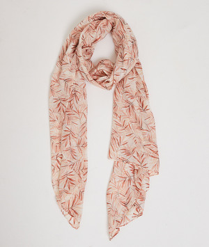 Foulard rose imprimé feuillages femme ROSE