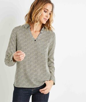 Blouse fluide imprimée femme JAUNE