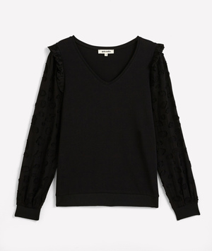 Pull noir fantaisie femme NOIR