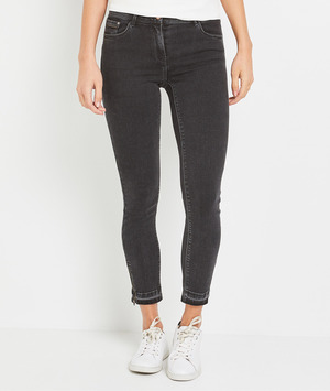 Jean ROCKY slim raccourci femme BLACK WASHED