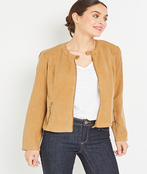 Blouson en lyocell uni femme CAMEL