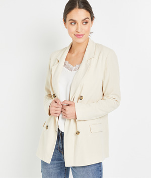 Veste blazer unie femme ECRU