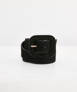 Ceinture large en velours noir femme NOIR