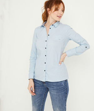 Chemise structurée bleue femme BLEU