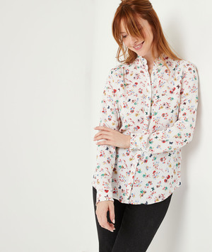 Chemise fluide fleurie femme ECRU