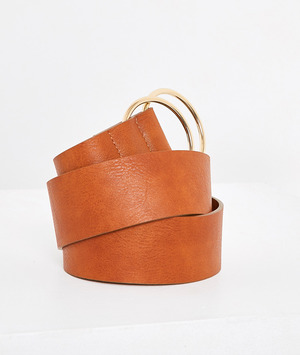 Ceinture large double boucle femme CAMEL