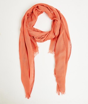 Foulard uni bords brillants femme ORANGE